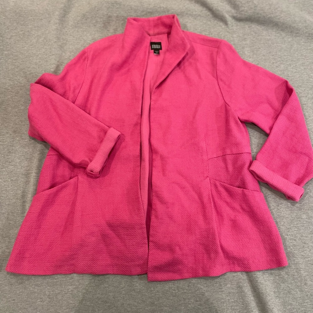Hot pink Eileen Fisher linen blend blazer - Picture 7 of 14